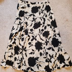 Black and cream floral maxi skirt